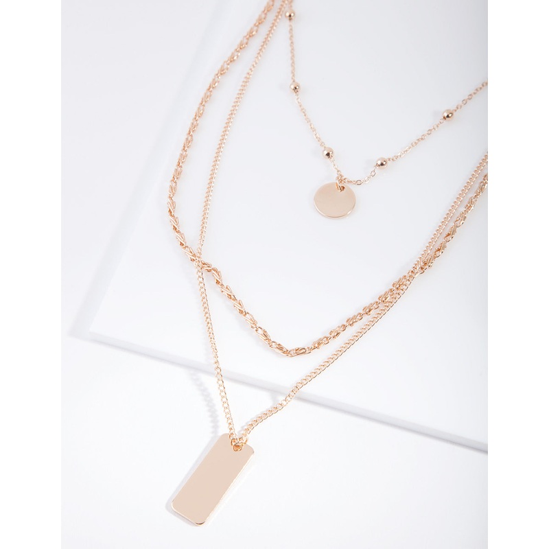 Gold Mixed Chain Layered Choker Necklace