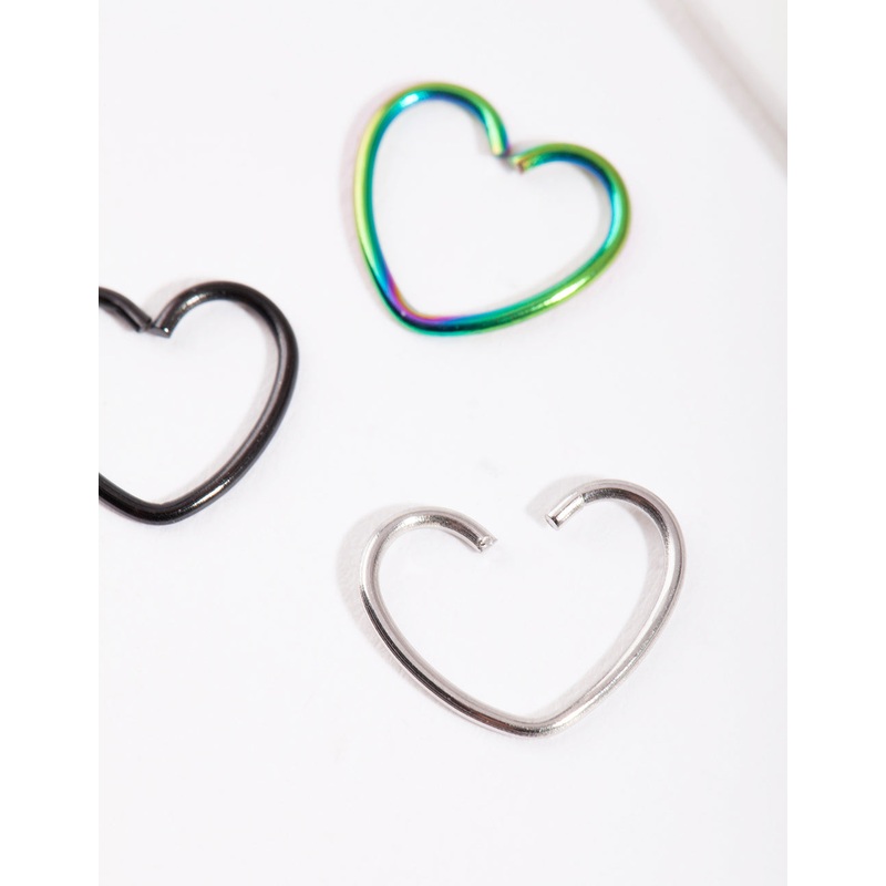 Mixed Metal Heart Earring Pack
