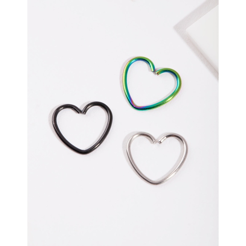 Mixed Metal Heart Earring Pack