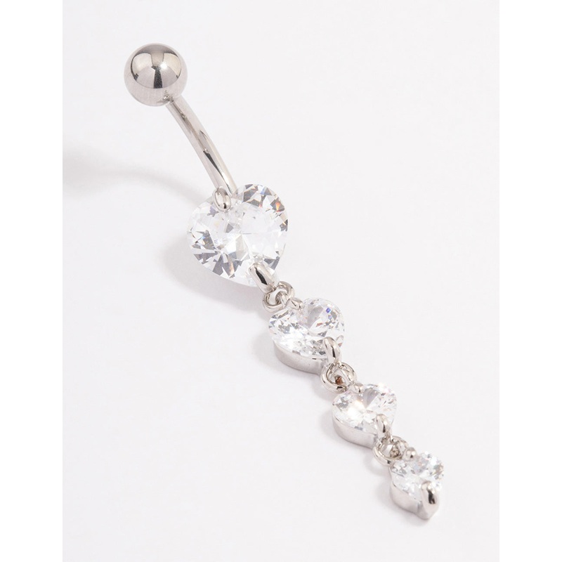 Surgical Steel Cubic Zirconia Flower Belly Bar