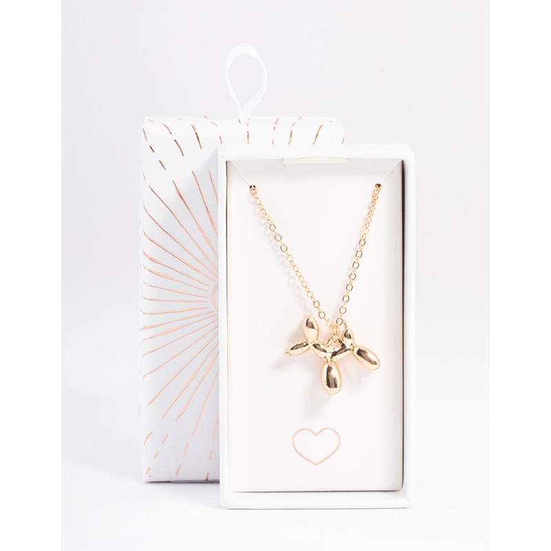 Gold Bubble Dog Necklace