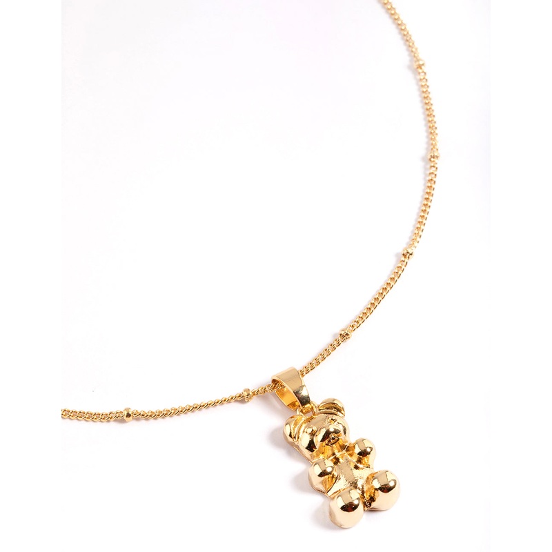 Gold Plated Bear Ball Necklace