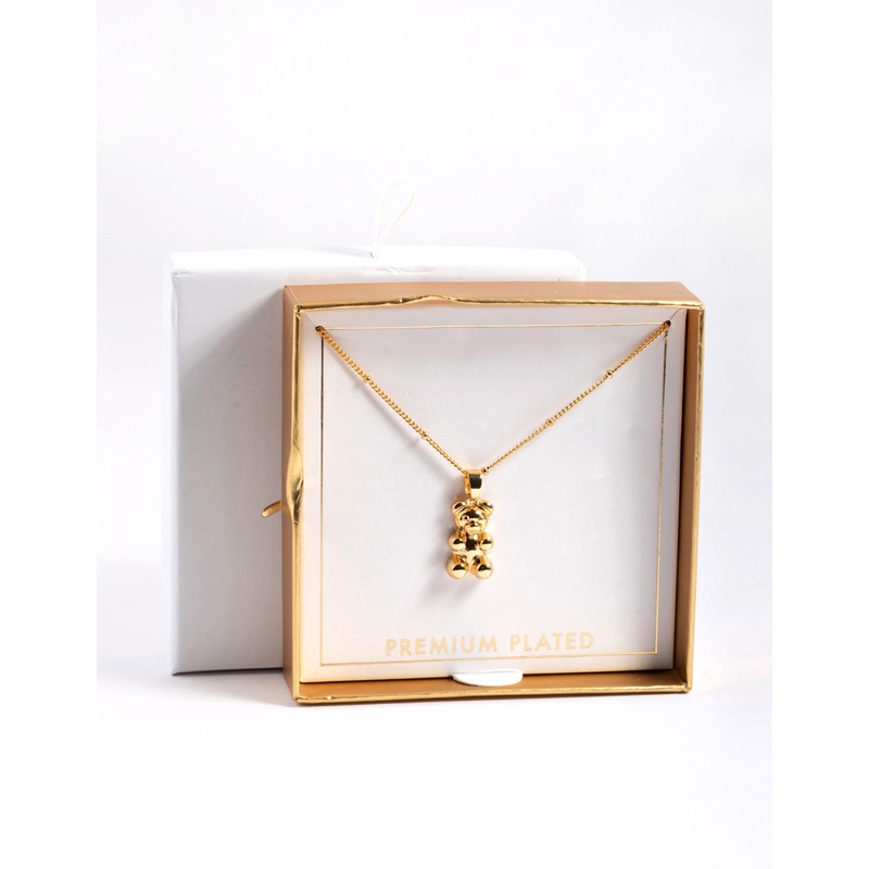 Gold Plated Bear Ball Necklace