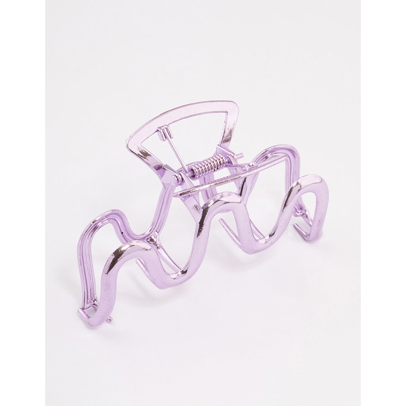 Pink Coated Wave Claw Clip