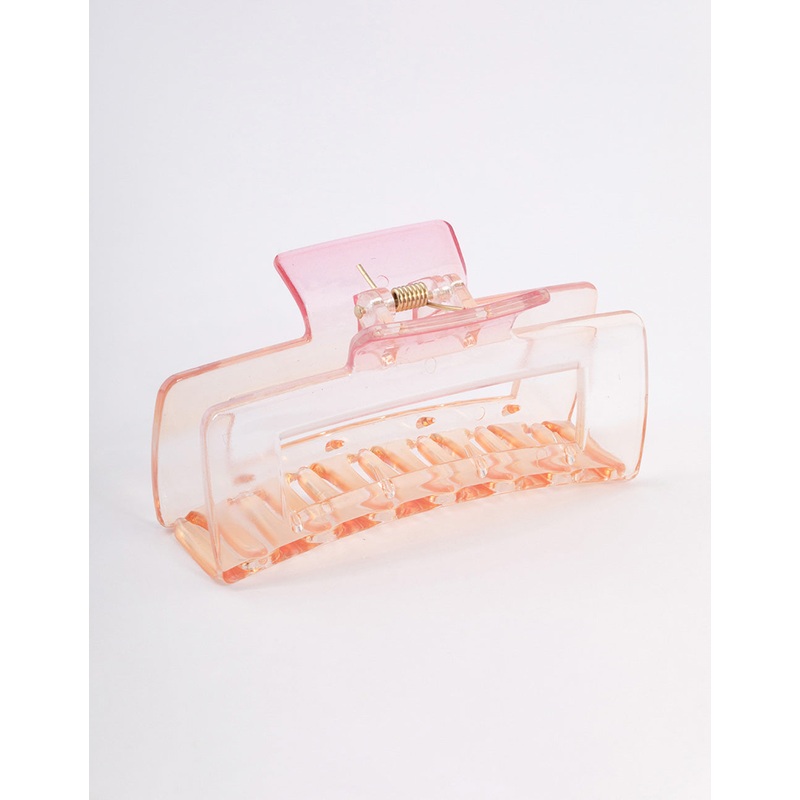 Pink Rectangle Ombre Claw Clip