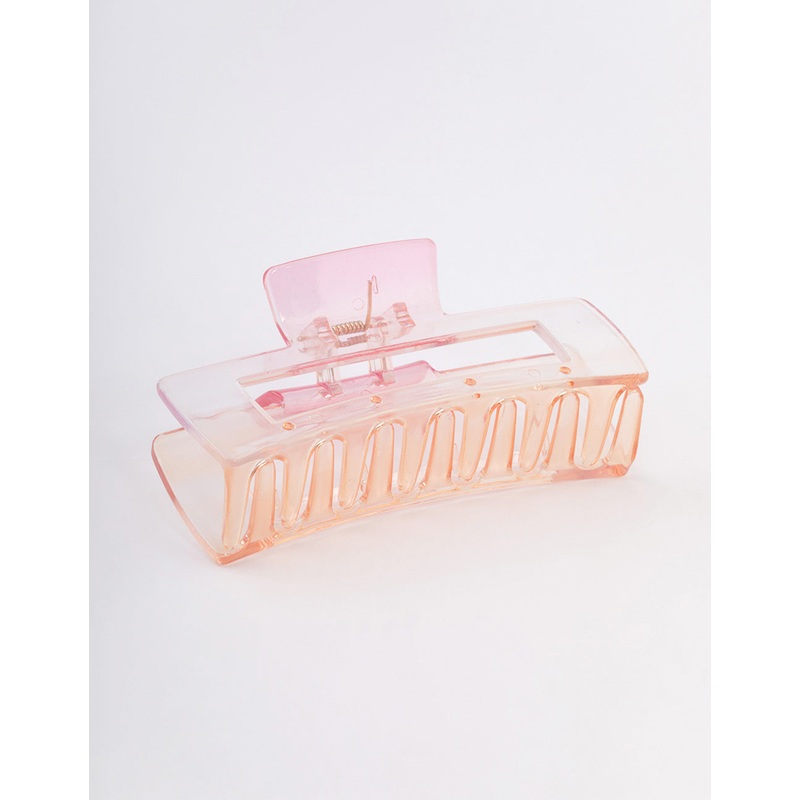 Pink Rectangle Ombre Claw Clip