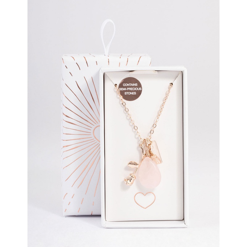 Rose Gold Rose Link Necklace