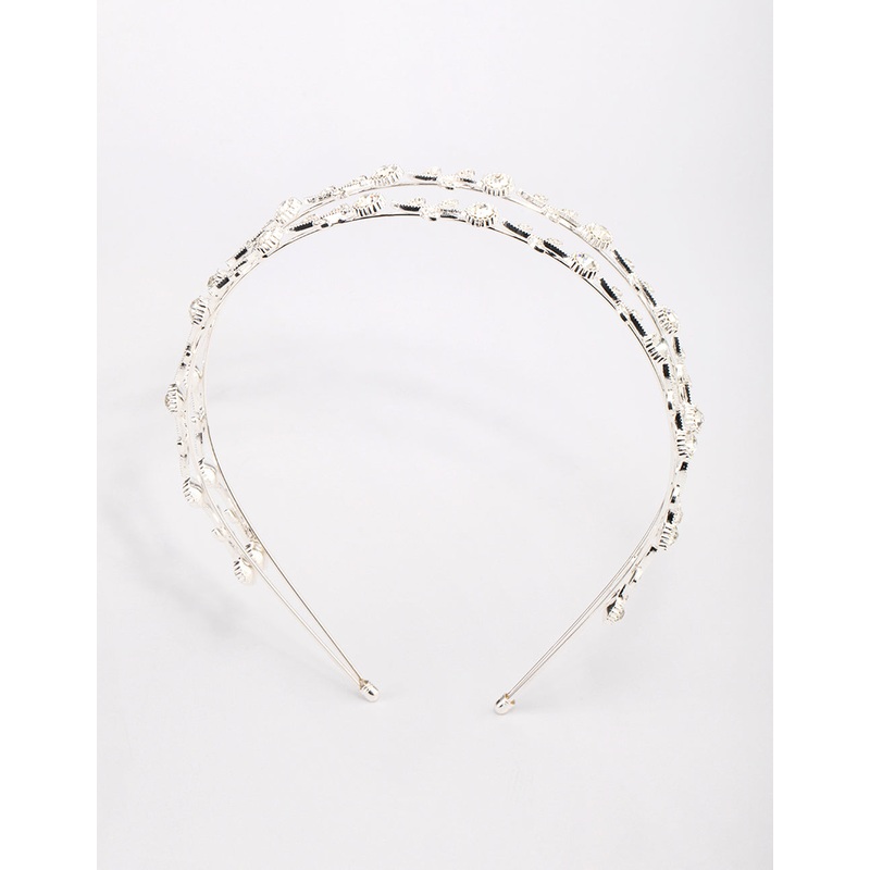 Silver Floral Diamante Headband