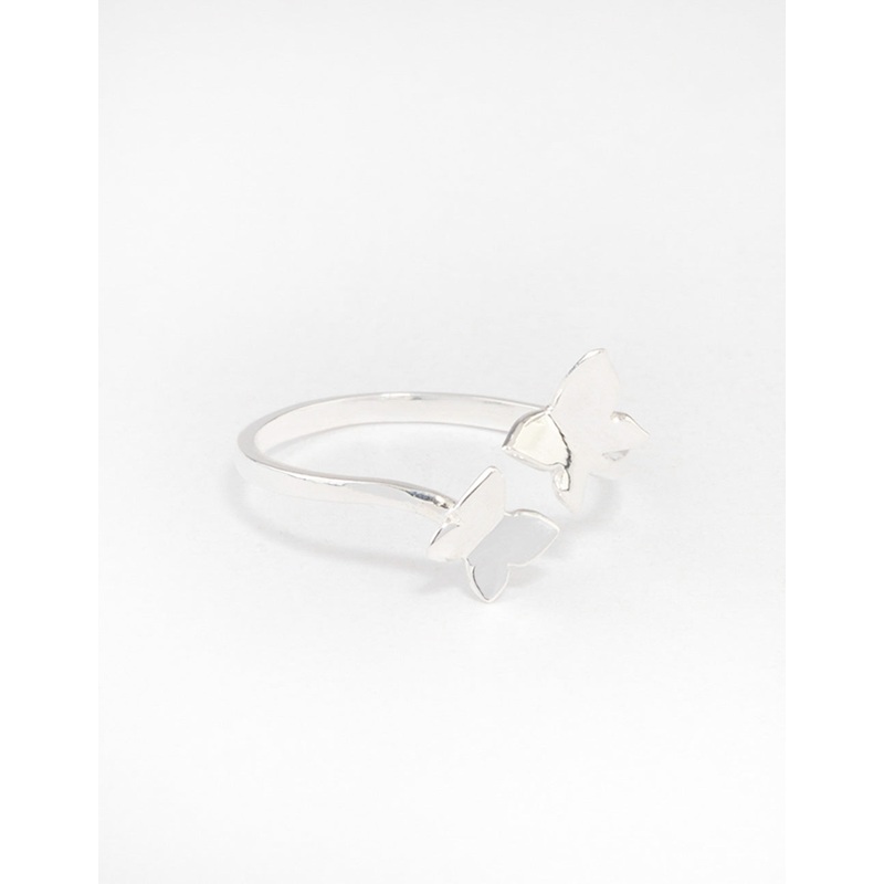 Sterling Silver Double Butterfly Ring