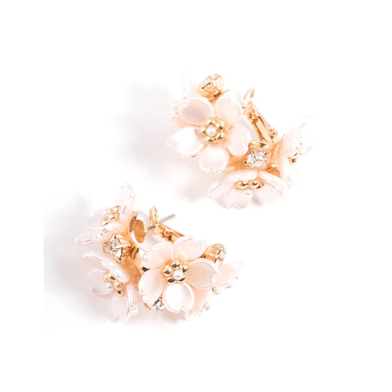 Gold Mini Flower Hoop Earrings