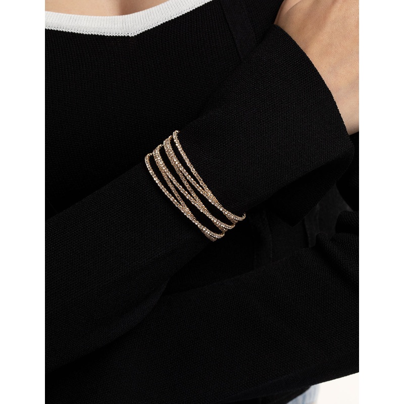 Gold Zig Zag Open Cuff Bracelet