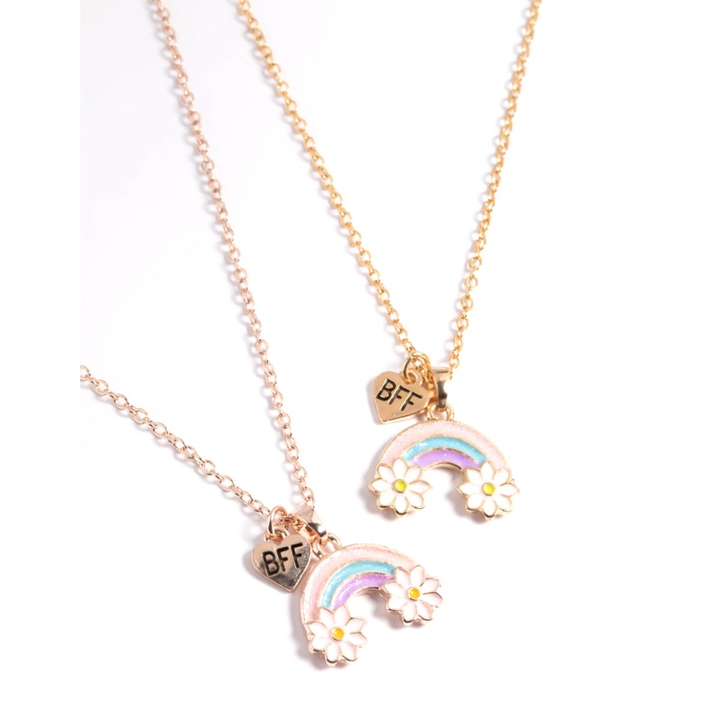 Kids Rainbow Daisy BFF Necklace Pack