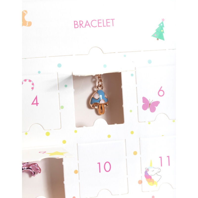 Kids Rose Gold Charm Bracelet 12-Day Advent Calendar