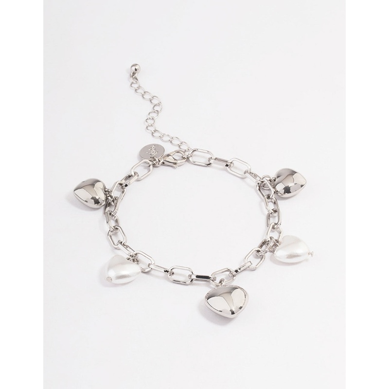 Silver Puffy Heart Bracelet