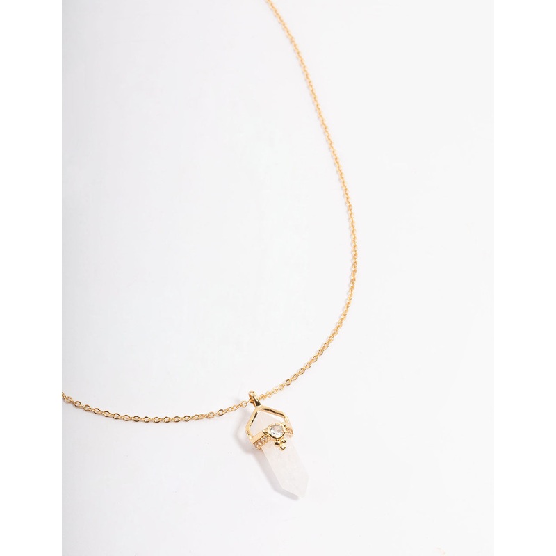 Gold Plated Semi Precious & Diamante Fine Chain Necklace
