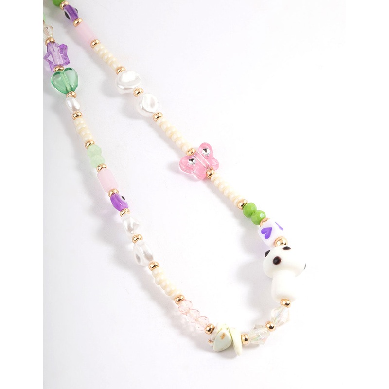 Mushroom Pearl Phone Charm