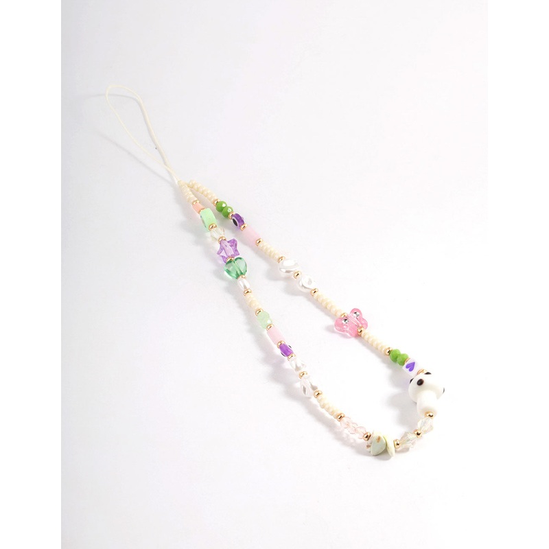 Mushroom Pearl Phone Charm