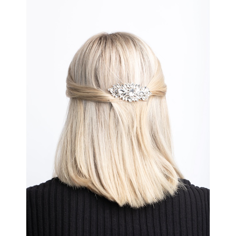 Silver Diamante Statement Comb
