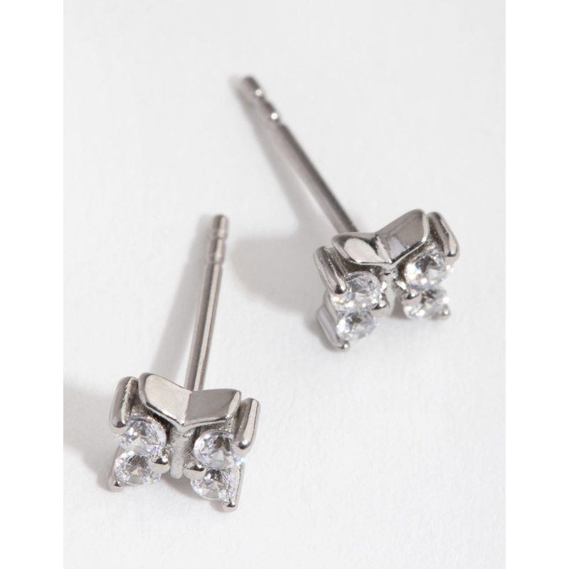Surgical Steel Cubic Zirconia Butterfly Stud Earrings
