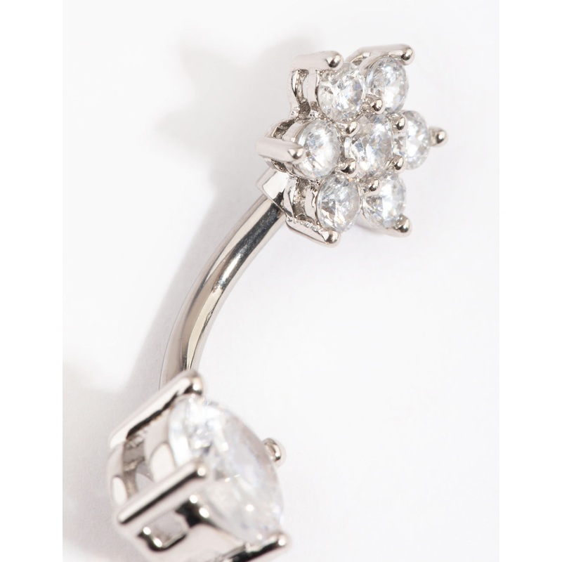 Titanium Floral Statement Belly Bar