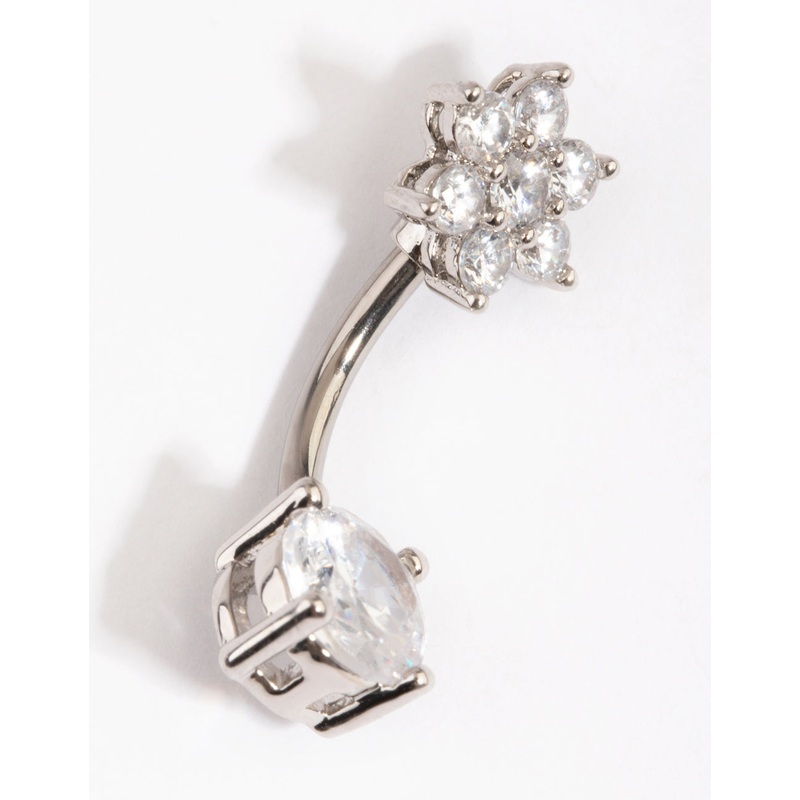 Titanium Floral Statement Belly Bar
