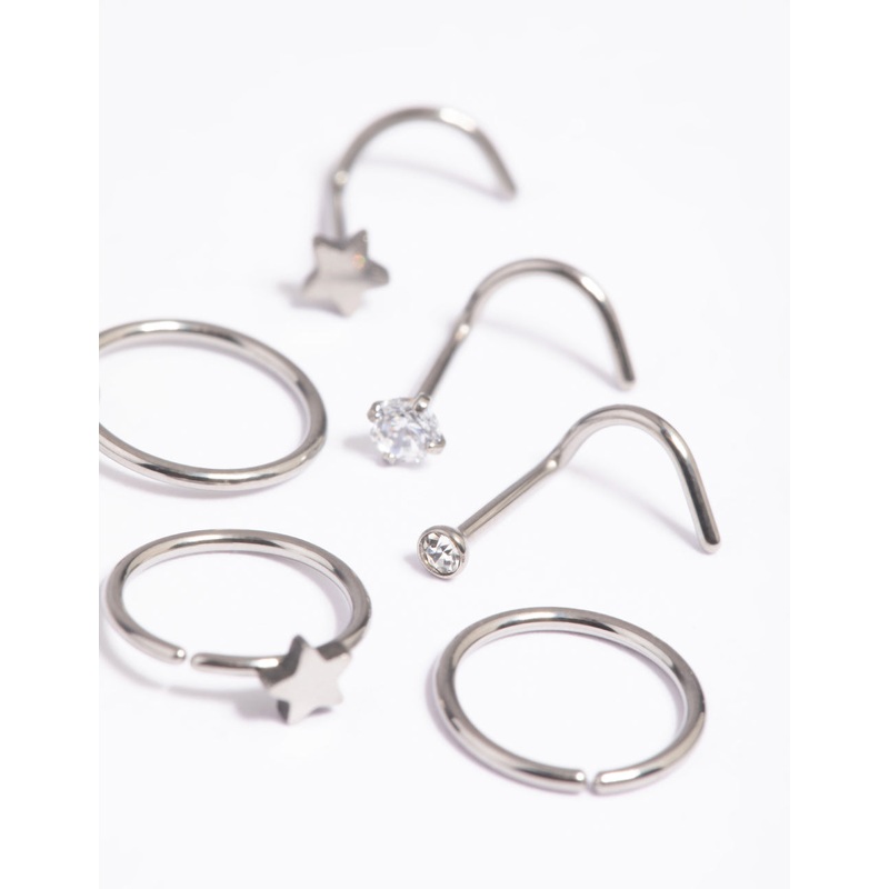 Titanium Star Nose Studs