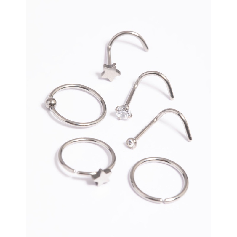 Titanium Star Nose Studs