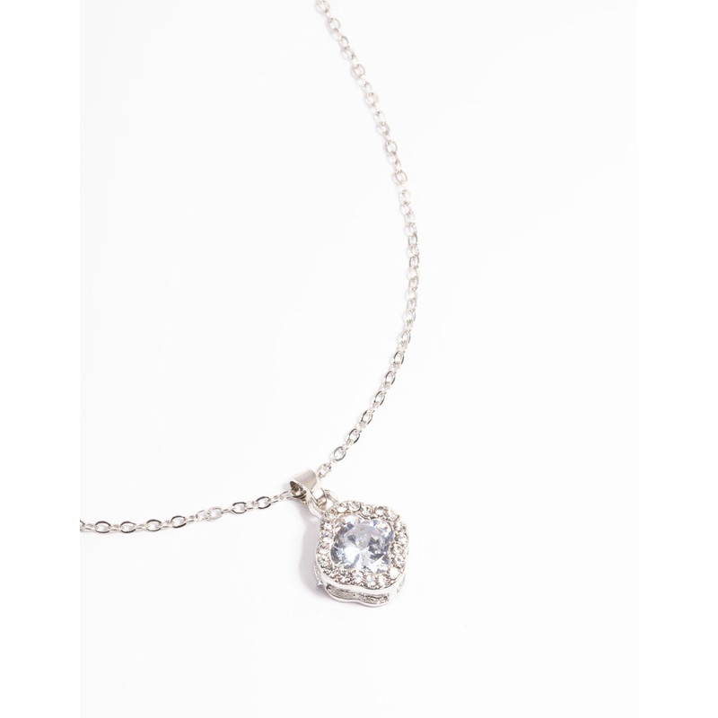 Cubic Zirconia Clover Necklace