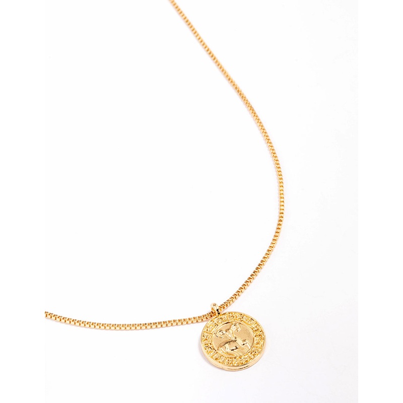 Gold Plated Aries Star Sign Pendant Necklace