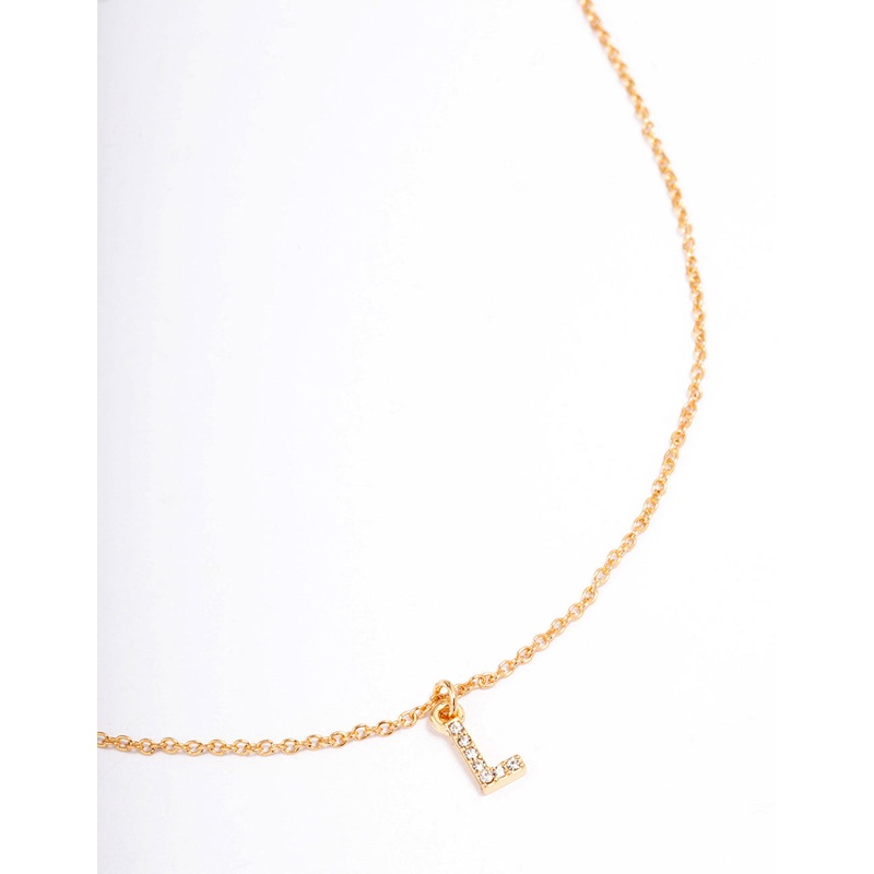 Gold Plated  Letter L Pendant Necklace