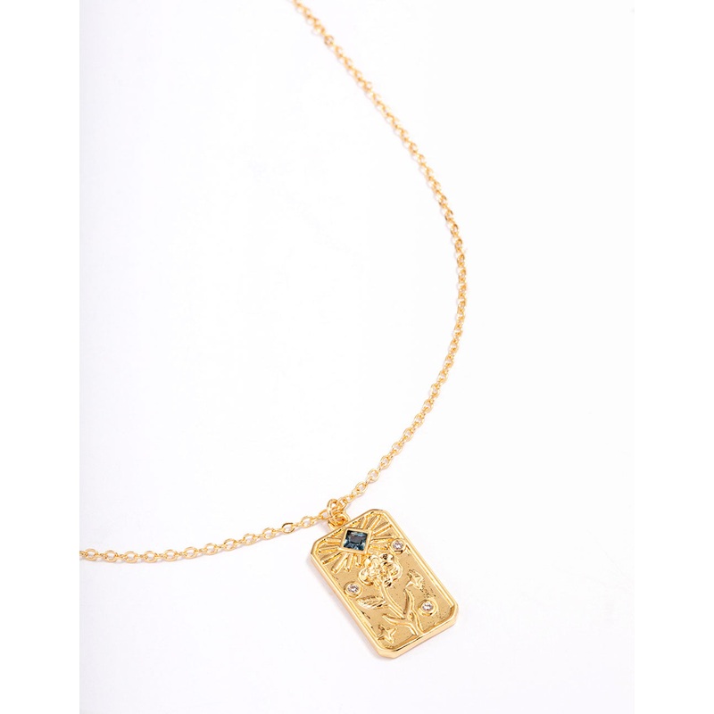 Gold Plated March Birth Month Flower Pendant Necklace