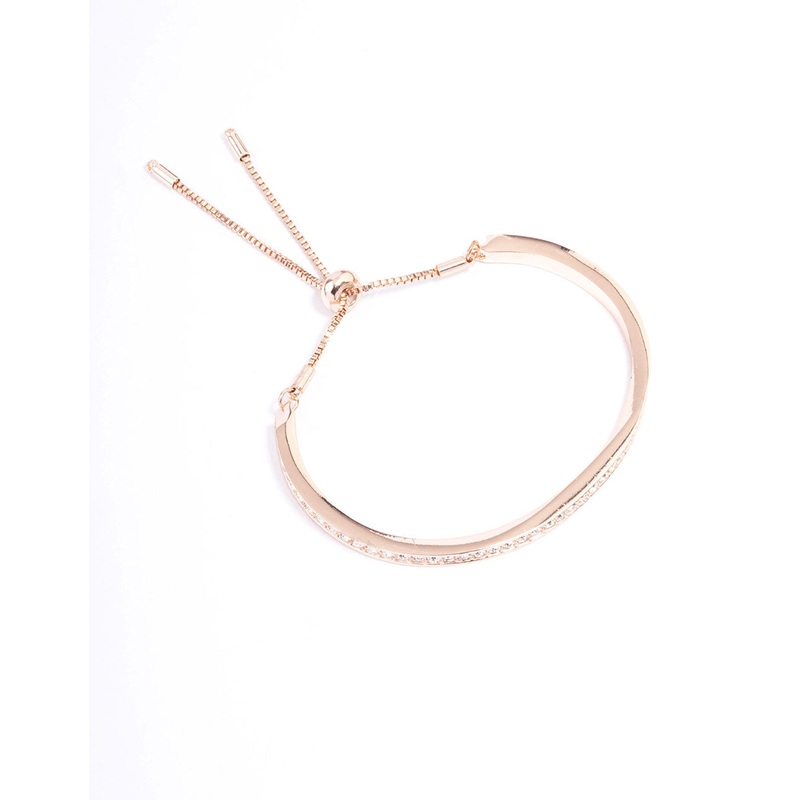 Rose Gold Diamante Toggle Bracelet