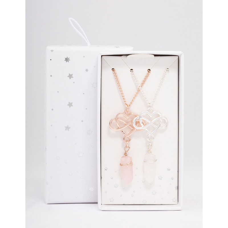 Mixed Metal Semi-Precious Infinity Necklace Pack