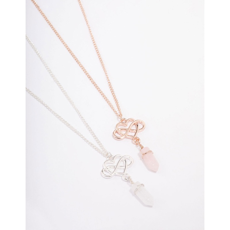 Mixed Metal Semi-Precious Infinity Necklace Pack
