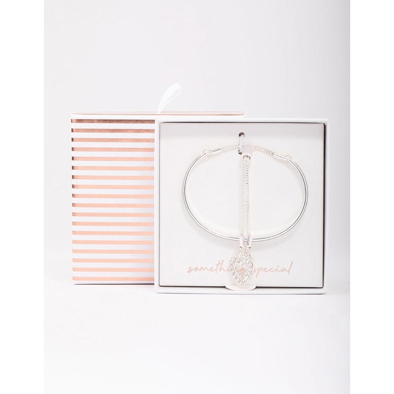 Silver Glitter Toggle Bracelet