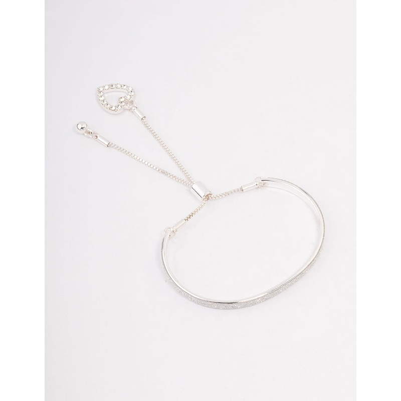 Silver Glitter Toggle Bracelet