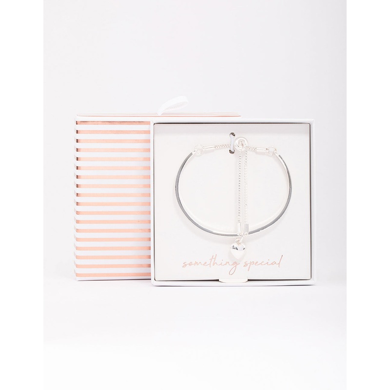 Silver Heart Toggle Bracelet