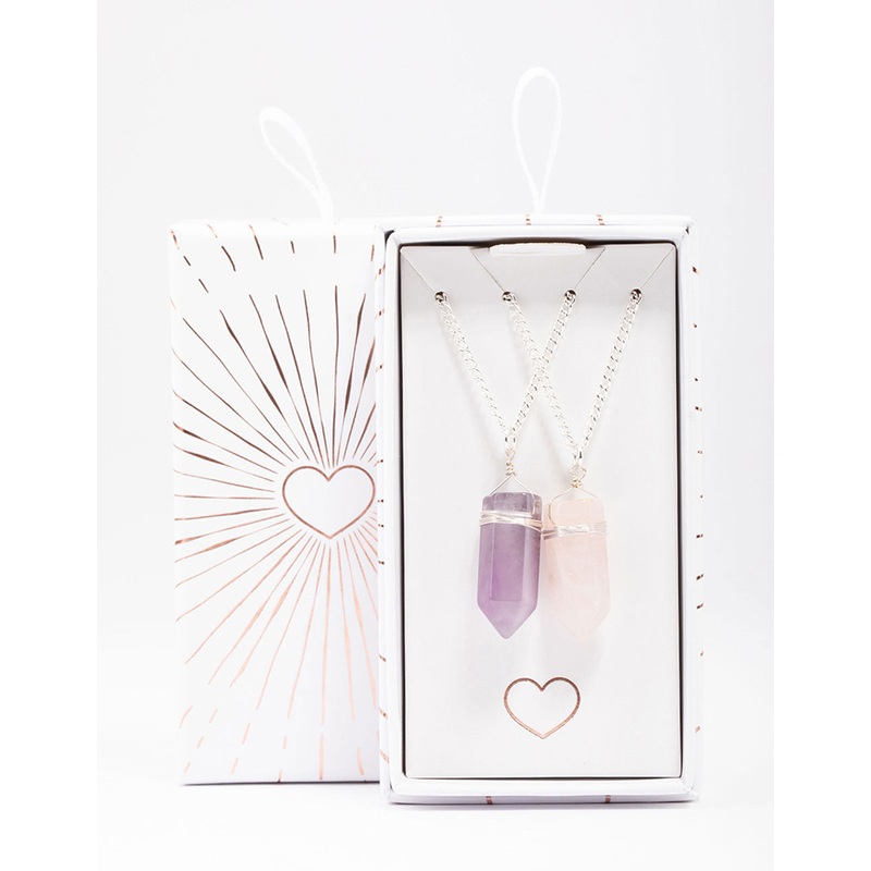 Silver Mixed Semi-Precious Wrapped Necklace Pack