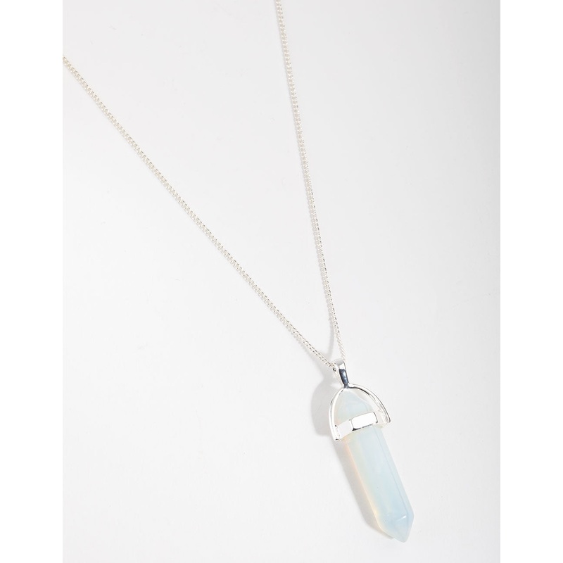 Silver Plated Moonstone Shard Necklace