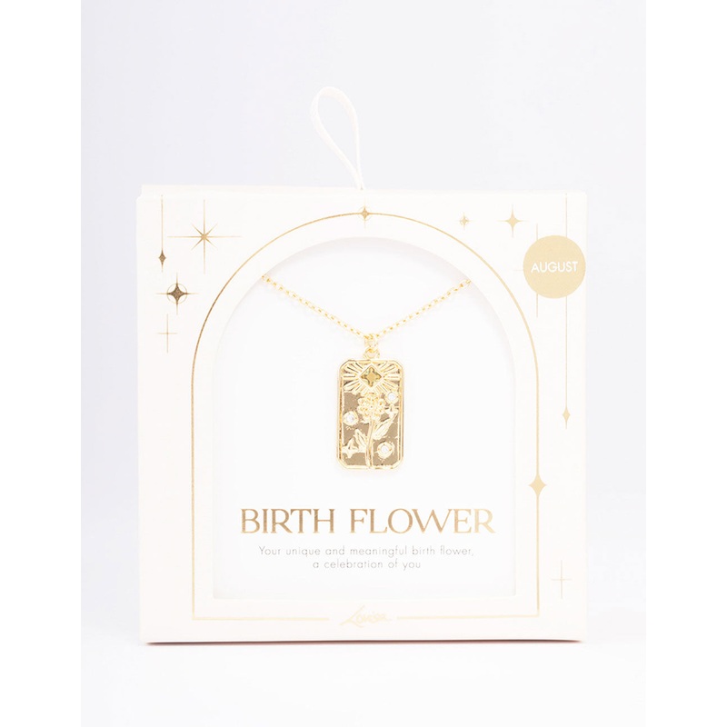 Gold Plated August Birth Month Flower Pendant Necklace