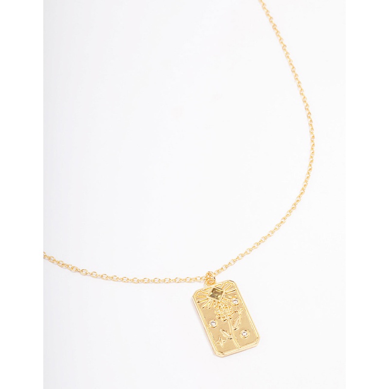 Gold Plated August Birth Month Flower Pendant Necklace