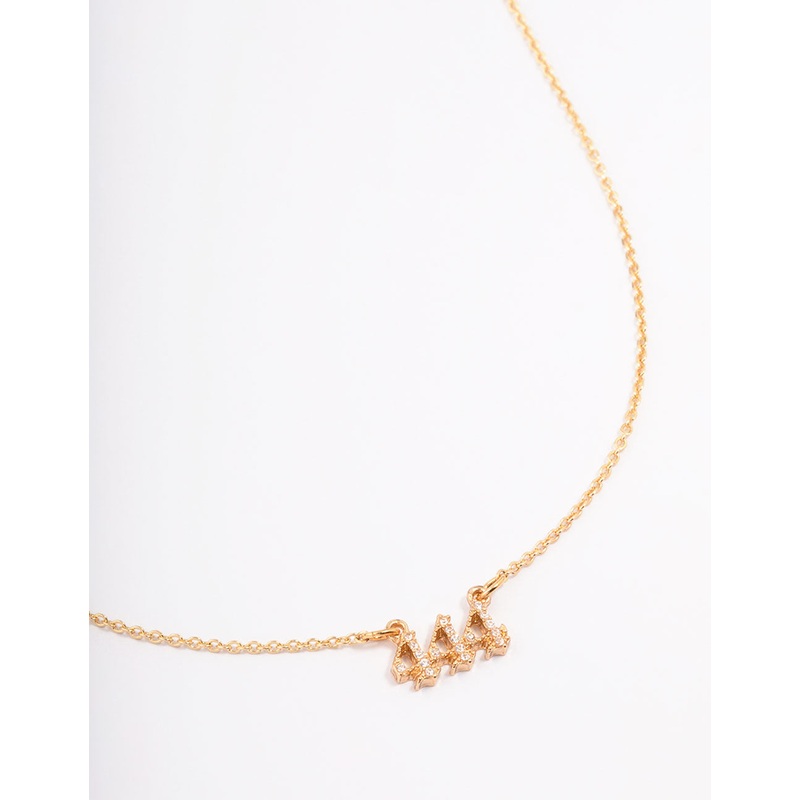 Gold Plated Cubic Zirconia 444 Angel Number Pendant Necklace