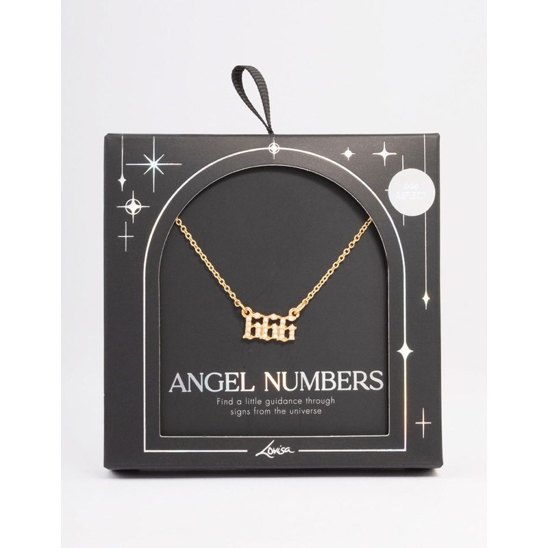 Gold Plated Cubic Zirconia 666 Angel Number Pendant Necklace