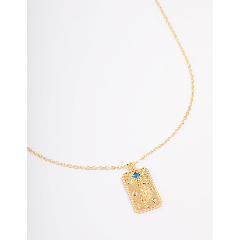 Gold Plated December Birth Month Flower Pendant Necklace