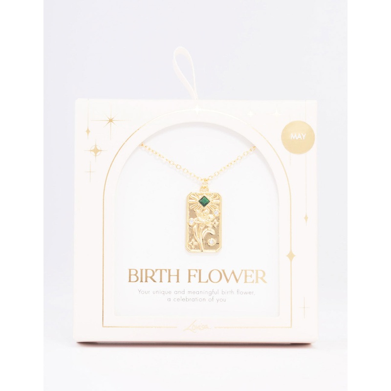 Gold Plated May Birth Month Flower Pendant Necklace