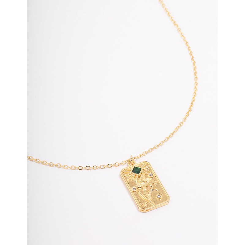 Gold Plated May Birth Month Flower Pendant Necklace