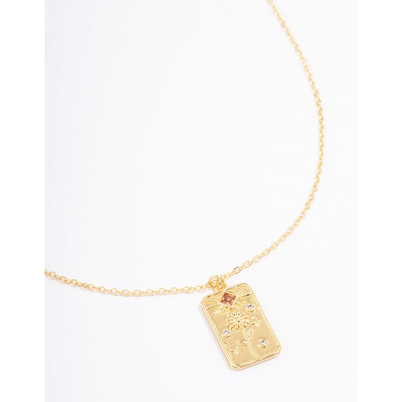 Gold Plated November Birth Month Flower Pendant Necklace