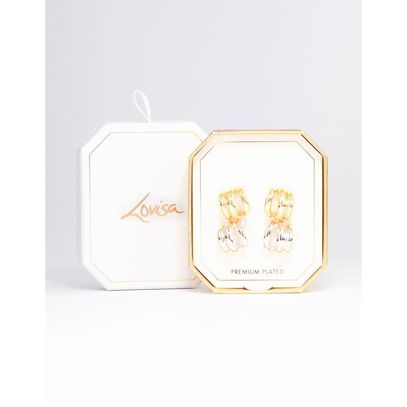 Gold & Silver Plated Huggie Hoop Earring Pack