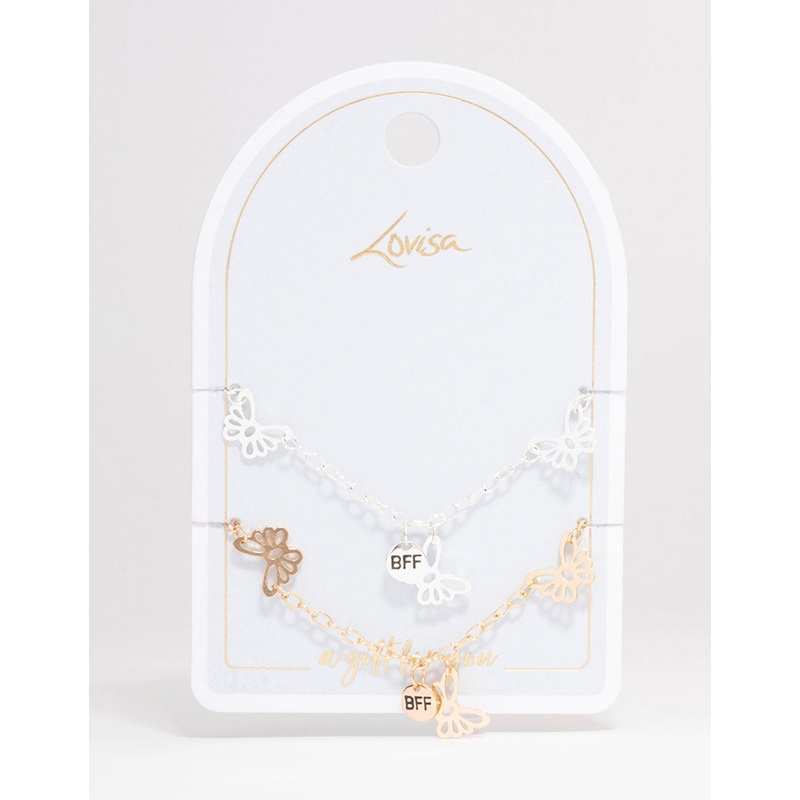 Mixed Metal Butterfly Bracelet Pack