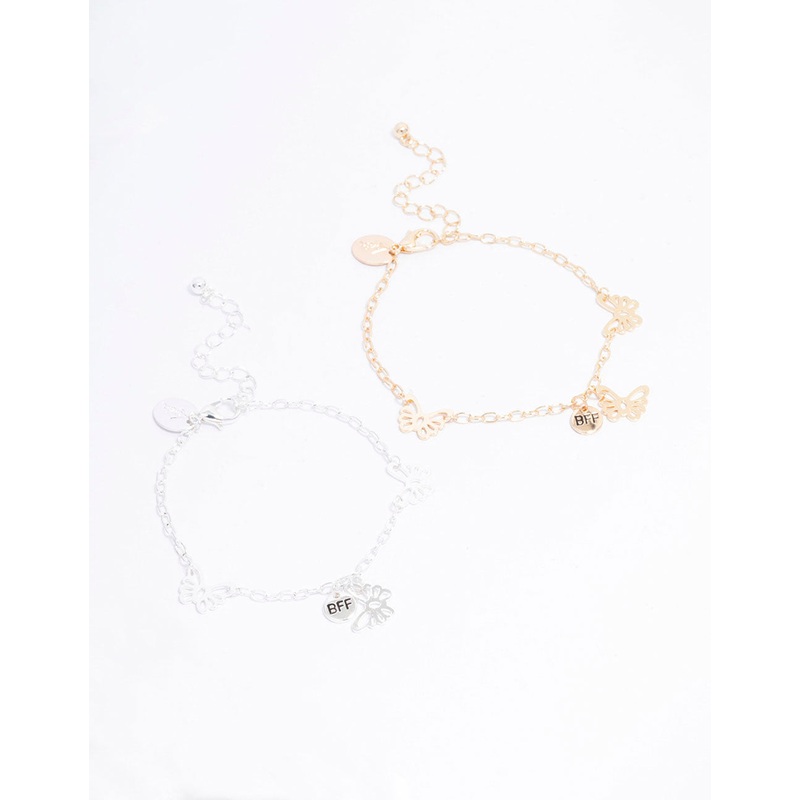 Mixed Metal Butterfly Bracelet Pack